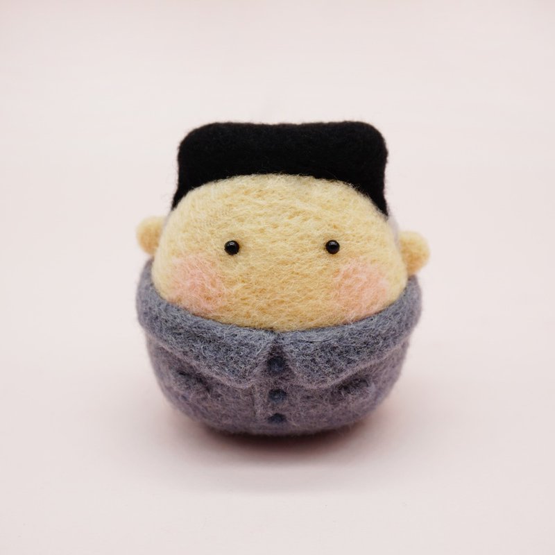 Needle Felt Kim Jeong-eun Customize Gift Fridge Magnet Keychain Hangings - Items for Display - Wool Gray