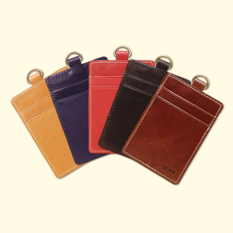 Classic genuine leather ID card holder - 5 colors of genuine leather available, Yoyou identification card holder (excluding leather cord) - ID & Badge Holders - Genuine Leather Brown