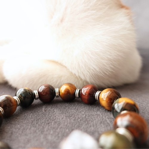 13mm 輝くタイガーアイ エネルギー増幅 柱状ホワイトクォーツ ユニ