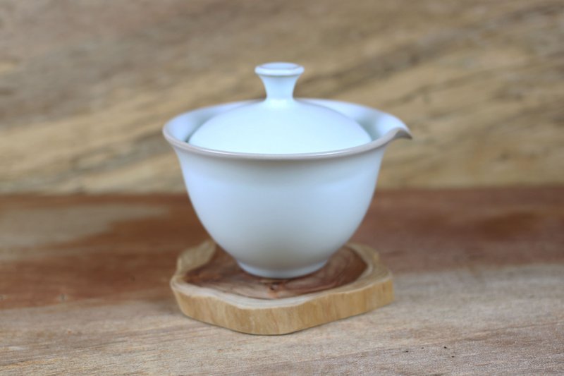 【1周年慶】汝窯 粉青 蓋碗 蓋杯 鶯歌名家葉敏祥作品 - 茶壺/茶杯/茶具 - 陶 