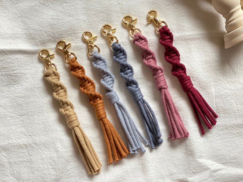 _Macrame key ring_woven key ring_mobile phone bag key ring_ - ที่ห้อยกุญแจ - ผ้าฝ้าย/ผ้าลินิน 