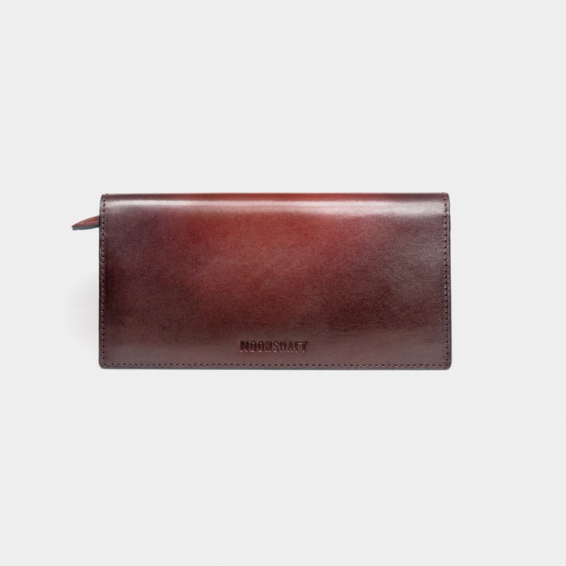 Moonshaft Italian full grain cowhide leather Slim Flip Wallet - กระเป๋าสตางค์ - หนังแท้ สีน้ำเงิน