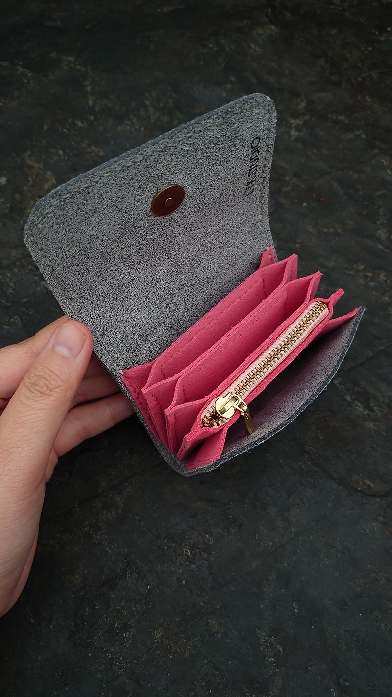 vegan leather wallet - handmade - laser name - Wallets - Faux Leather Pink