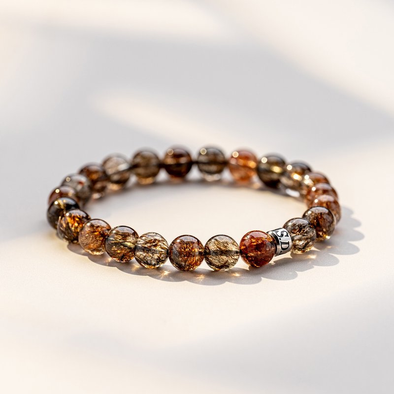 Full Ore Black Gold Super | Natural Energy Crystal Bracelet | 7.5-8.5mm D11203 - Bracelets - Crystal Black