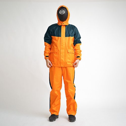 Outperform 奧德蒙雨衣專賣店 O.G.經典款兩件式風雨衣-橘/墨綠