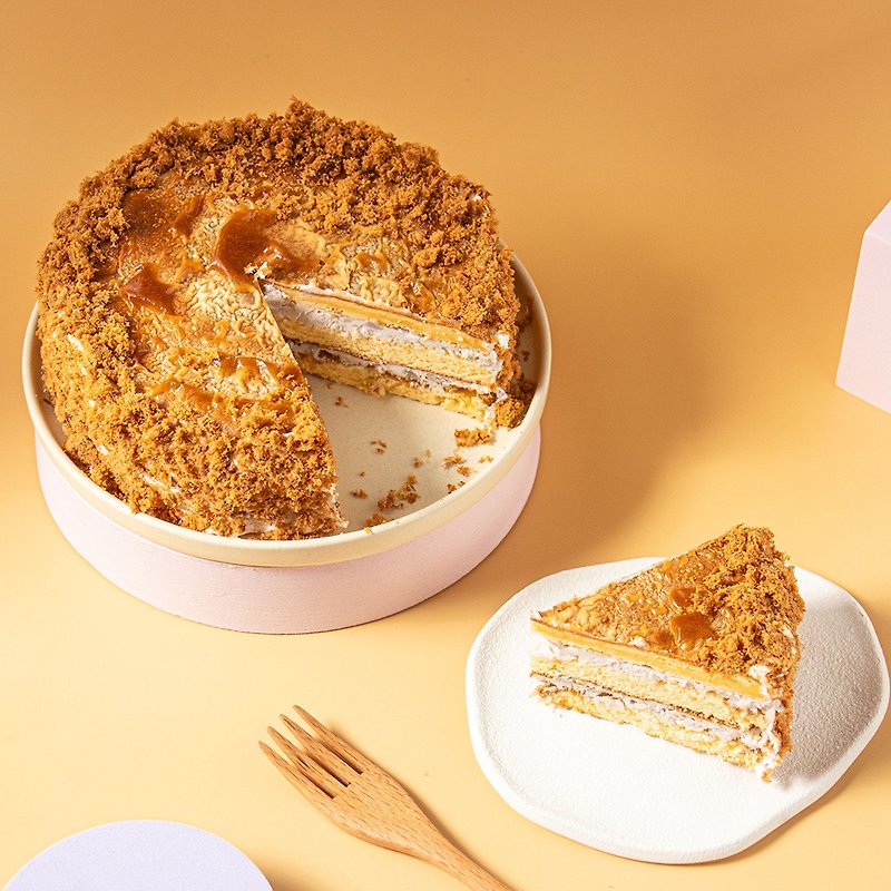 [Jahi Pie] 6-inch taro meat floss salted egg yolk cake 450g - Cake & Desserts - Fresh Ingredients 