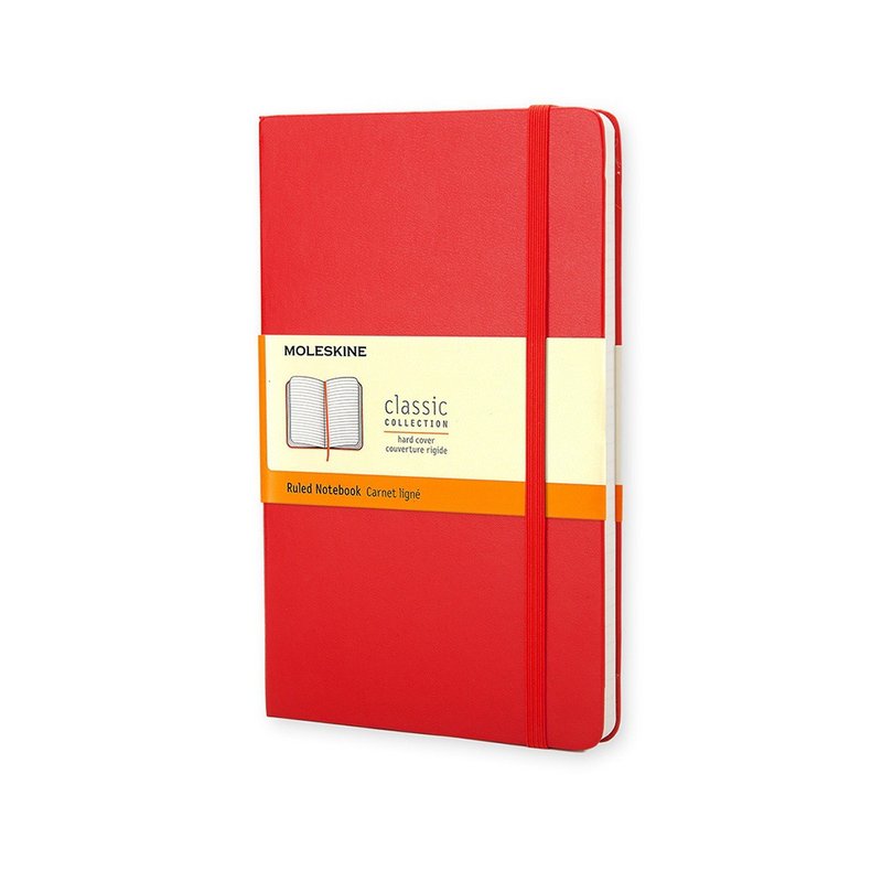 MOLESKINE Classic Red Hard Shell Notebook Pocket Line - Hot Stamping Service - Notebooks & Journals - Paper Red