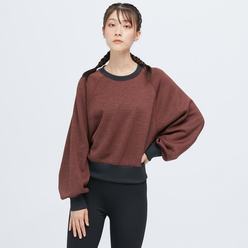 VOUX 抗菌拋袖刷毛衛衣(女)-火山紅