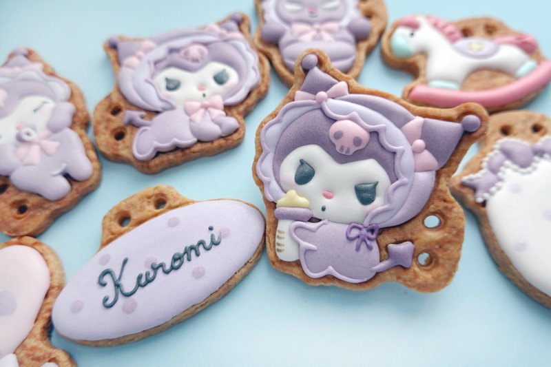【三麗鷗Sanrio】酷洛米 北鼻Kuromi Baby/收涎餅乾/客製寶寶名字 - 手工餅乾 - 新鮮食材 