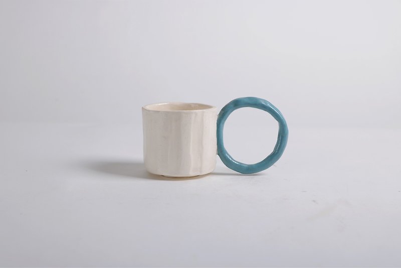 /hula hoop/ hand-held ceramic cup - Mugs - Pottery Red