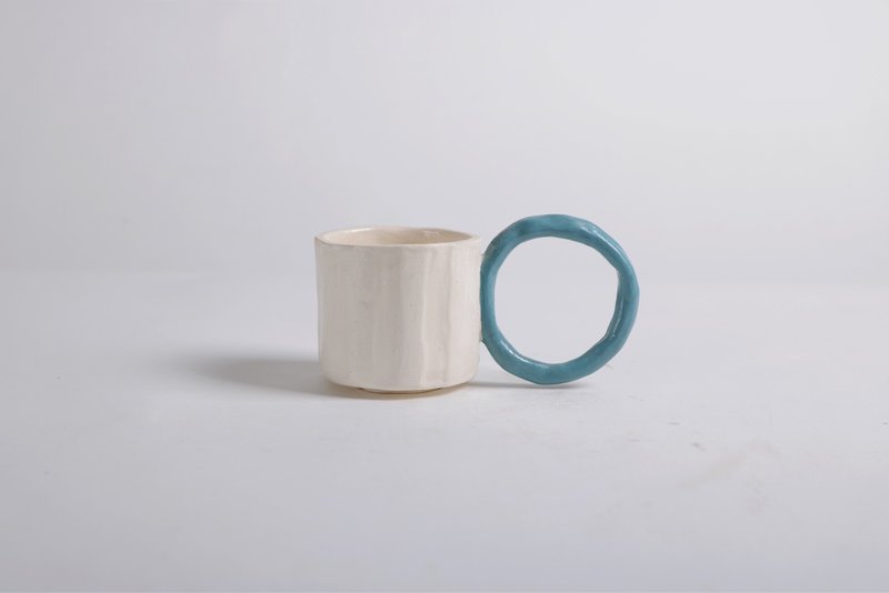 /hula hoop/ hand-held ceramic cup - Mugs - Pottery Multicolor