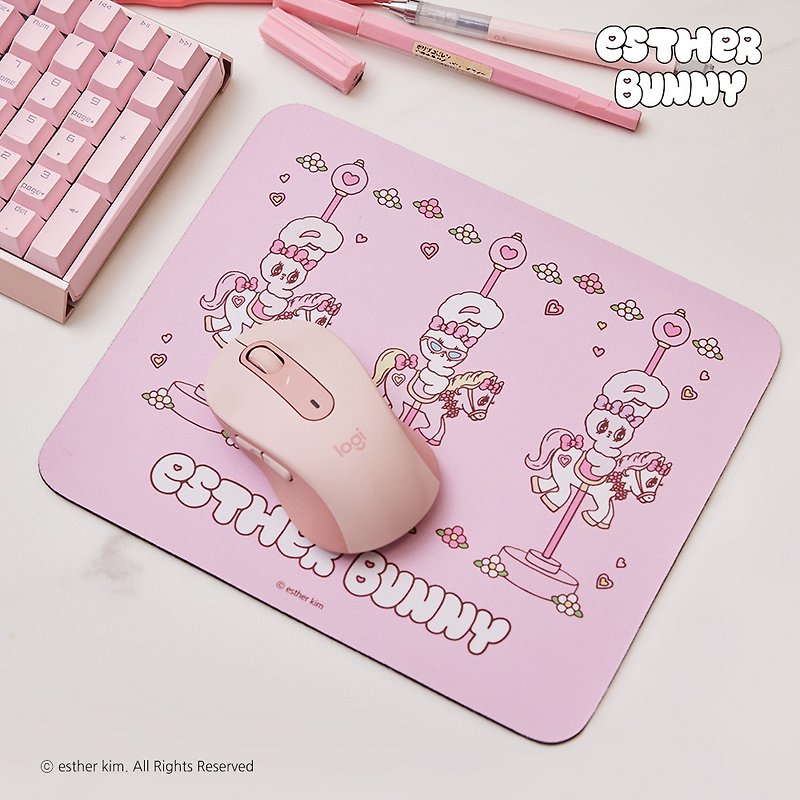 Yanda Essler Rabbit Square Mouse Pad - Mouse Pads - Other Materials Pink