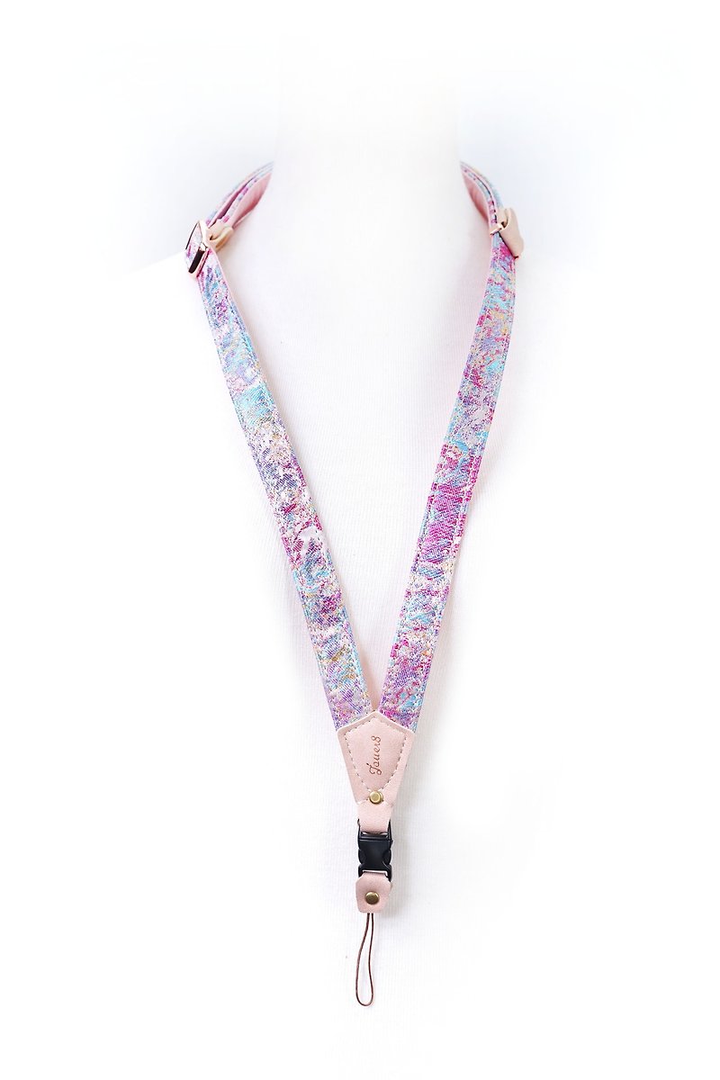 手機背帶 -莫內-上海旗袍-法式浪漫 - 掛繩/吊繩 - 棉．麻 粉紅色