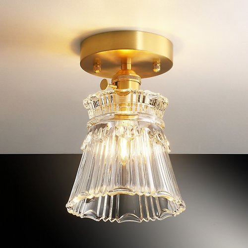 塵年舊飾 【塵年舊飾】懷舊銅製玻璃吊燈PL-1745附LED 6W燈泡