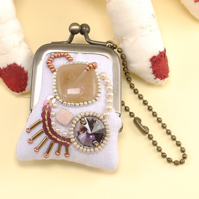 tiny purse for rings and pill,coins,accessories, purple × brown purse 41 - กระเป๋าเครื่องสำอาง - พลาสติก สีม่วง