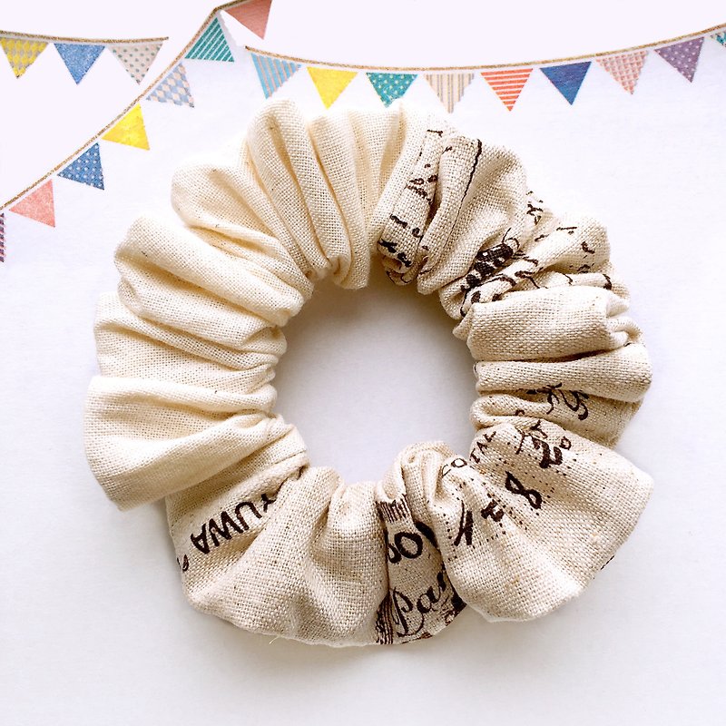 Handmade limited edition simple plain patchwork donuts large intestine hair ring - Hair Accessories - Cotton & Hemp 