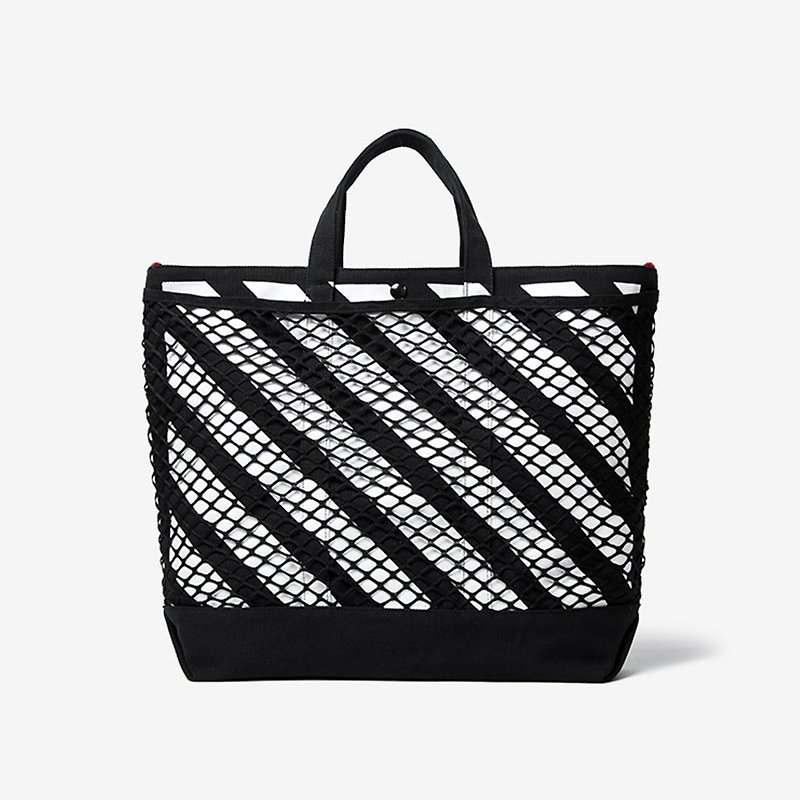 Design mesh design tote - Messenger Bags & Sling Bags - Polyester Black
