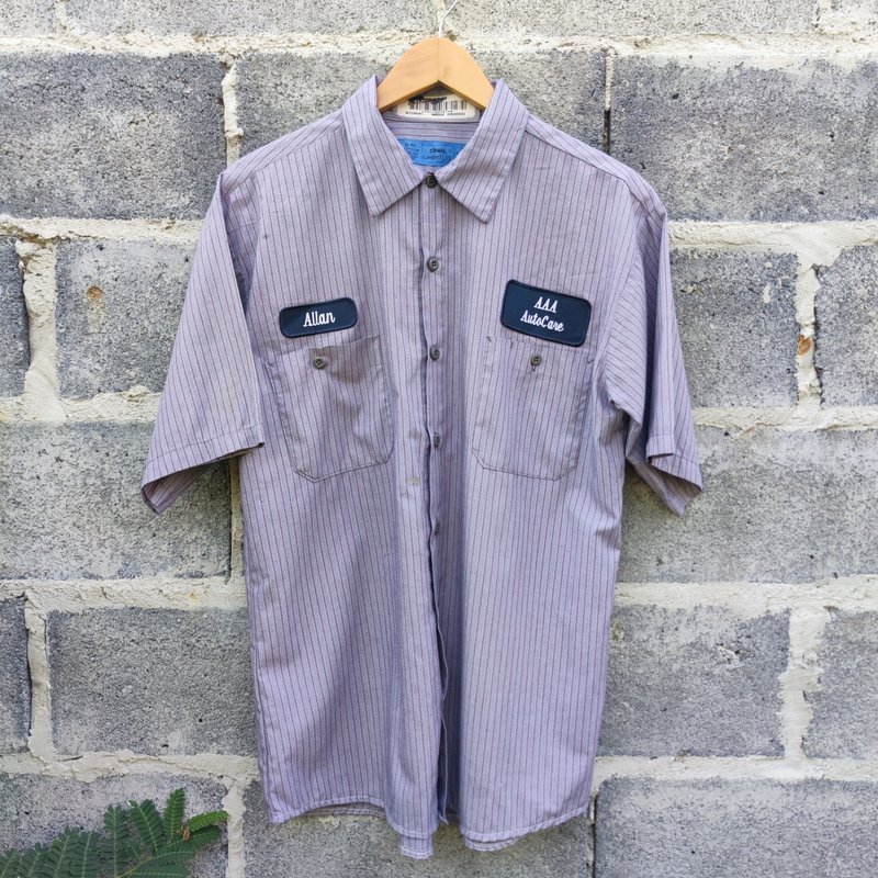 Vintage Cintas Comfort Flex AAA Auto care   Work Services  Shirt - เสื้อเชิ้ตผู้ชาย - ผ้าฝ้าย/ผ้าลินิน สีเทา