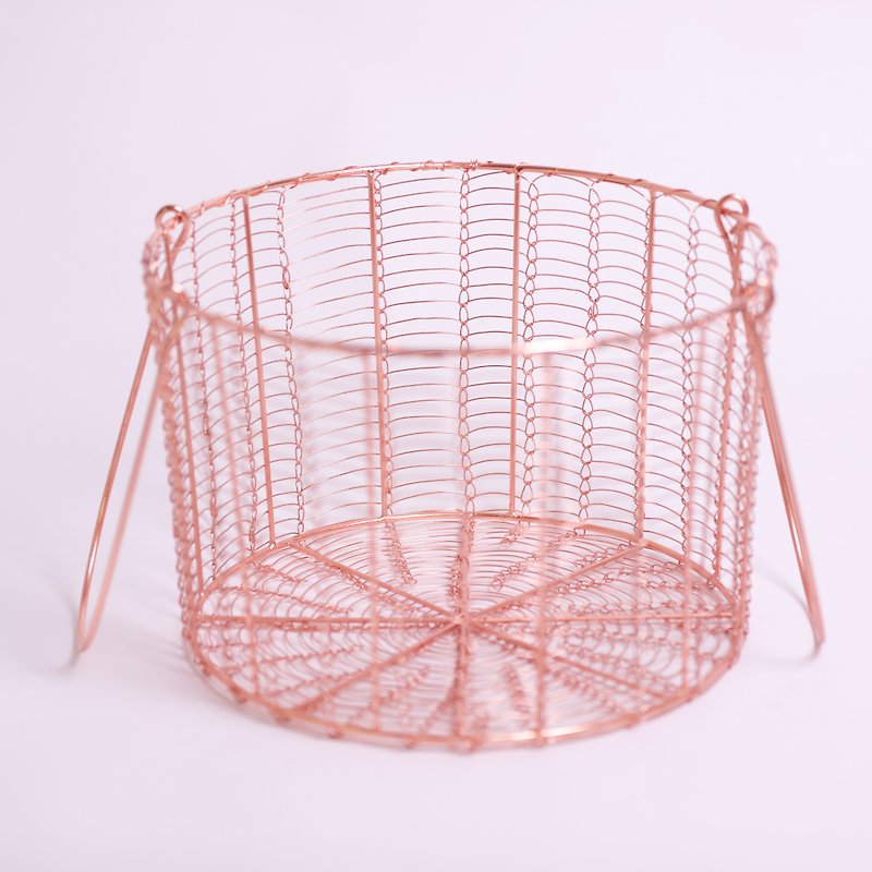 cylinder copper color iron basket-medium-fair trade - Storage - Other Metals Brown