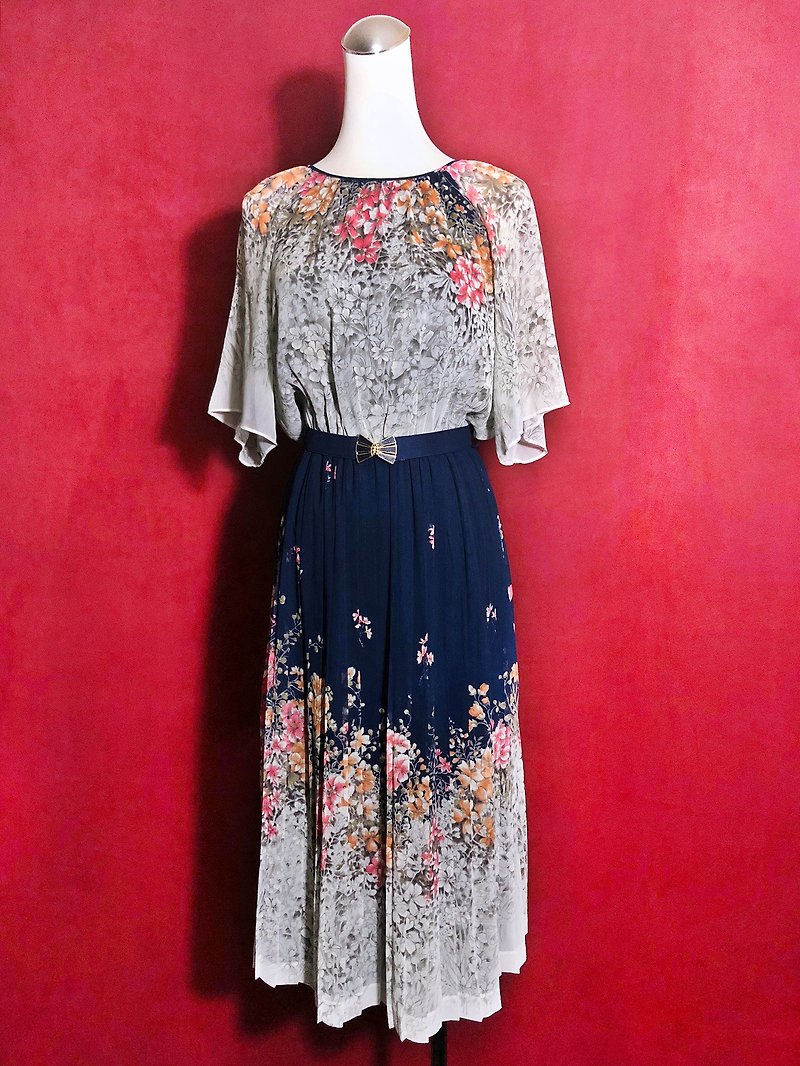 Time vintage / romantic flower belt antique dress - ชุดเดรส - เส้นใยสังเคราะห์ หลากหลายสี