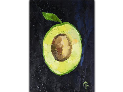 Nadya Ya Art Avocado Painting Kitchen Still Life Original Oil Painting Vegetable Art Fruit