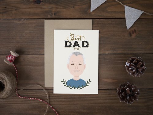Whimsery 客製化父親節卡片 | 給爸爸的禮物 | 客製畫像 | 電子版
