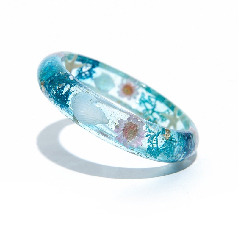 Designer Series [Ocean Heart] - Cloris Gift Wing Flower Bracelet - สร้อยข้อมือ - พืช/ดอกไม้ สีน้ำเงิน