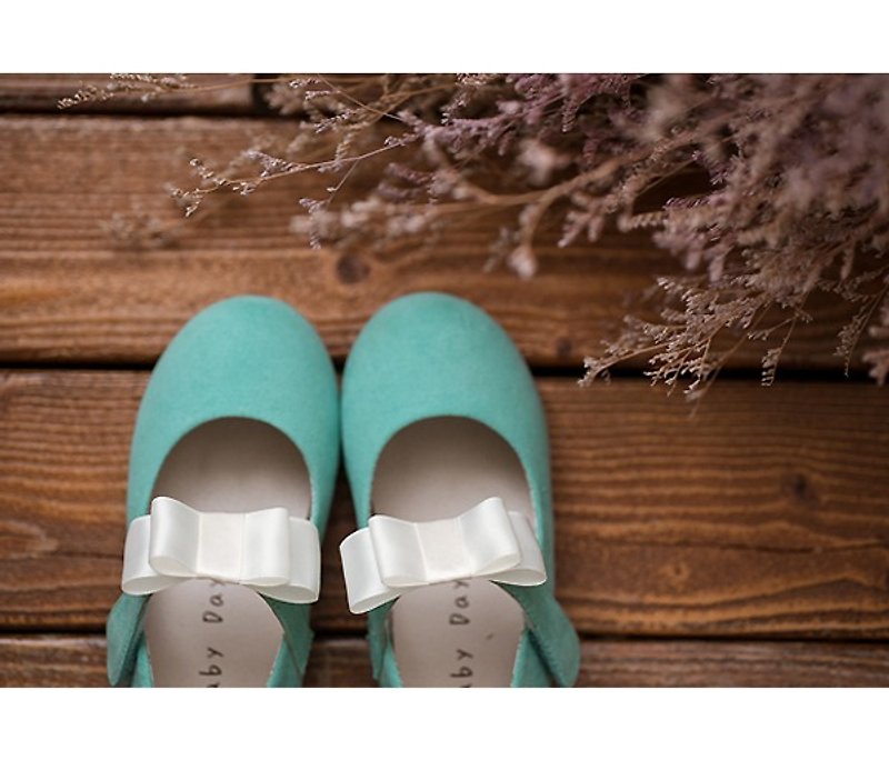 Baby Day Classic Dream Doll Shoes-Tiffany - รองเท้าเด็ก - หนังแท้ สีเขียว