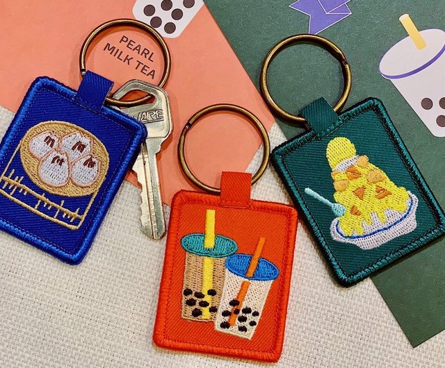 刺繍キーホルダー 台湾フィート パールミルクティー 全11種類