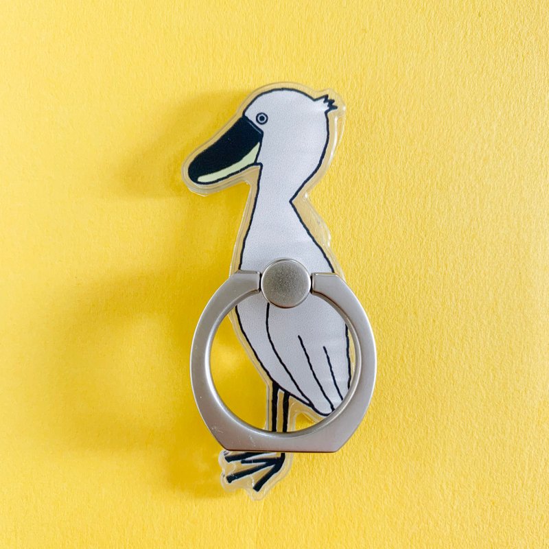 chippitomu Shoebill smartphone ring - อุปกรณ์เสริมอื่น ๆ - อะคริลิค สีเทา