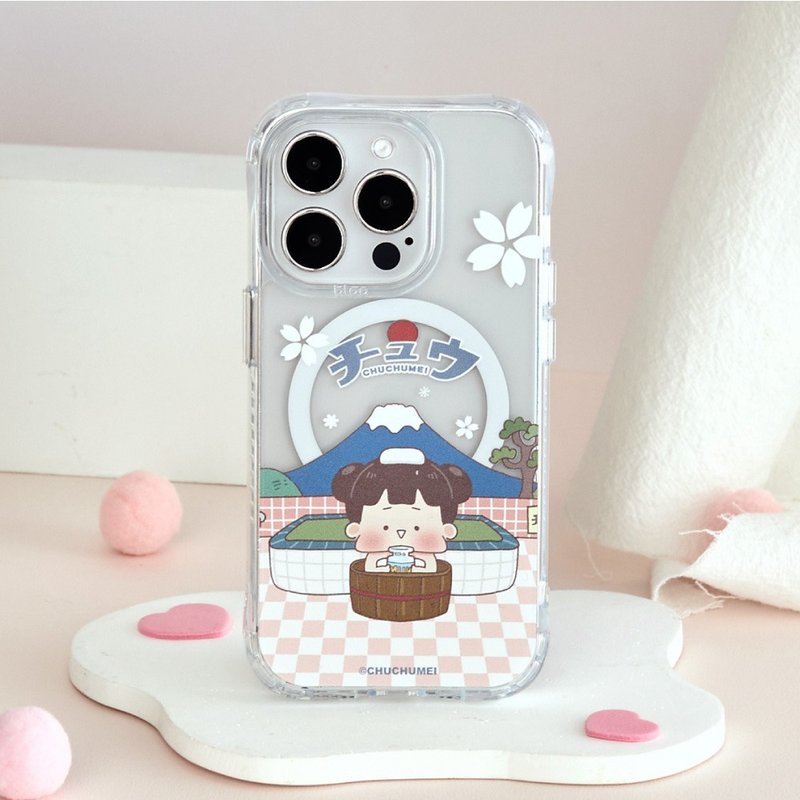 Jiujiu Mei Assi Hot Spring Anti-yellowing and Anti-fall MagSafe iPhone Case - Phone Cases - Plastic Transparent