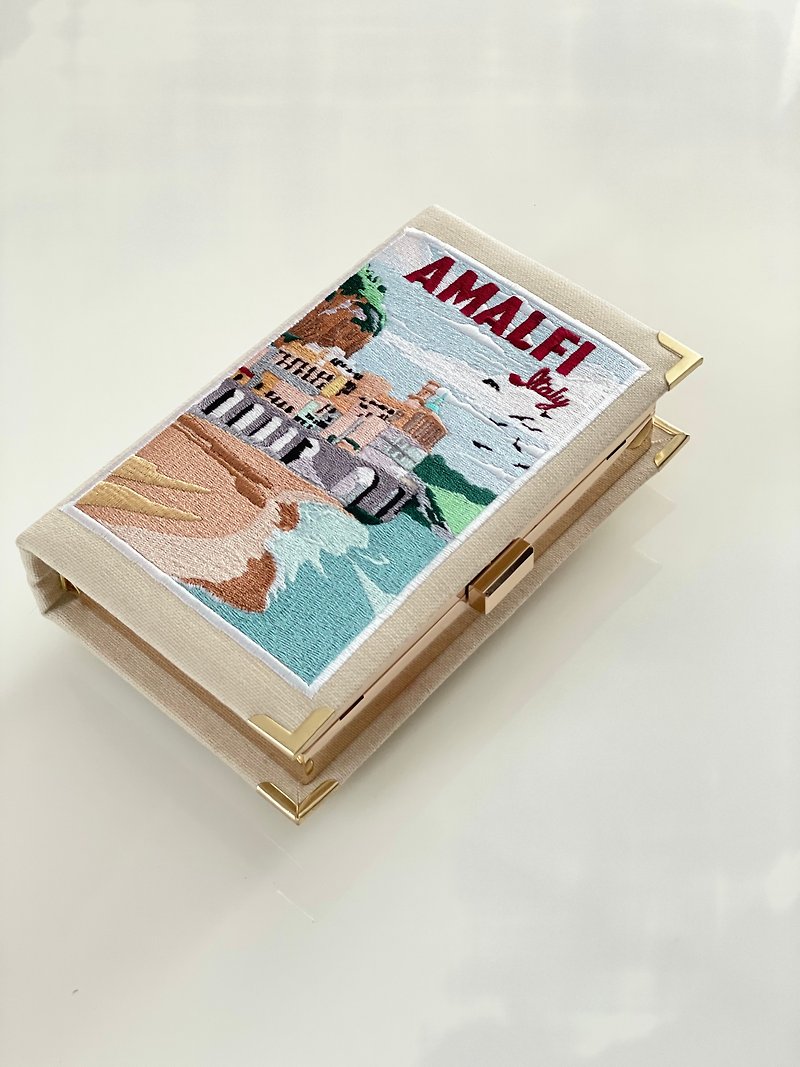 Embroidered book clutch purse handbag Amalfi Italy - Handbags & Totes - Other Materials Multicolor