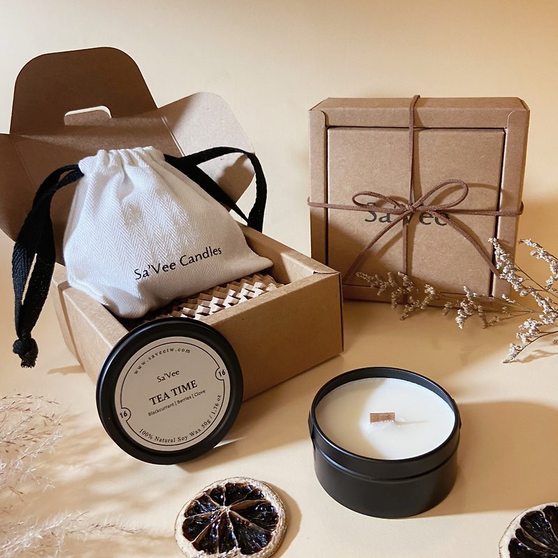 Travel Candle - Flower and Fruit Tea Fragrance Gift Box No.16 Tea Time Afternoon Tea - เทียน/เชิงเทียน - โลหะ สีดำ