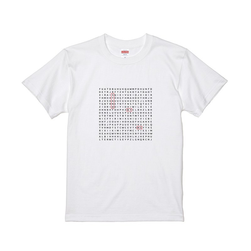 Customized T-shirt- Words Puzzle - เสื้อฮู้ด - ผ้าฝ้าย/ผ้าลินิน ขาว