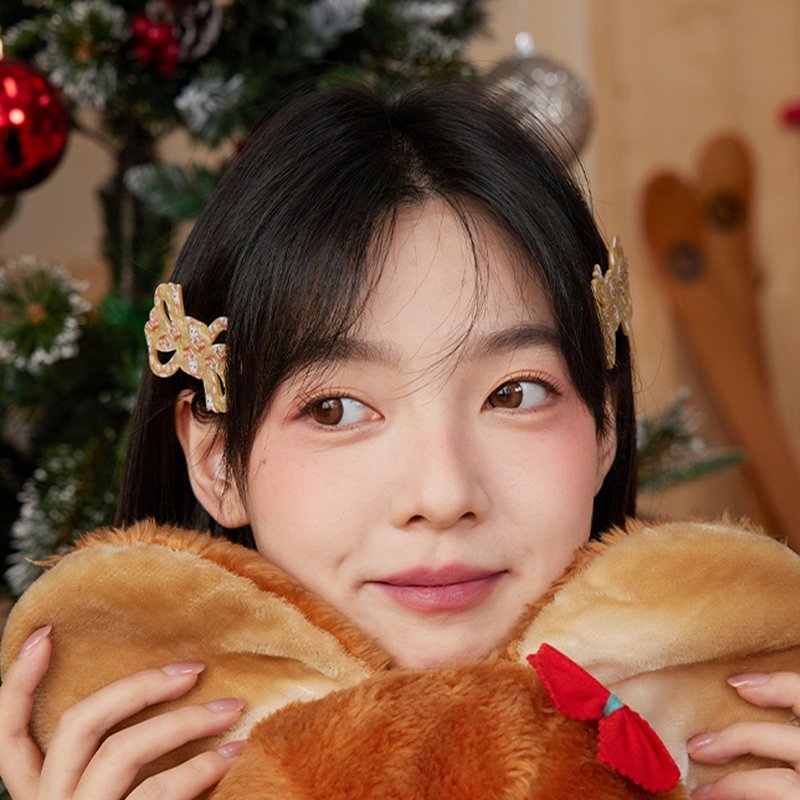 蝴蝶結小兔 可愛復古印花 壓克力髮夾 髮飾 - 髮夾/髮圈 - 其他材質 多色