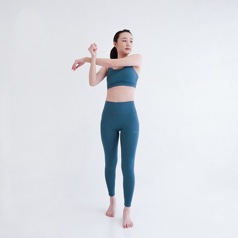 【Mukasa】FITNESS 高彈運動緊身褲 - 蒼芎藍 - MUK-22961 - 瑜珈服/瑜珈褲 - 其他材質 藍色