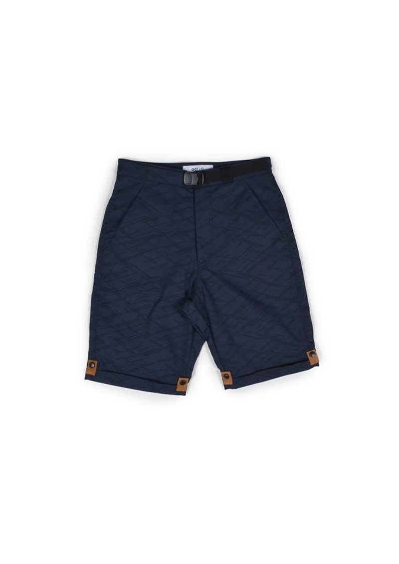 oqLiq - Thread - d.w shorts - กางเกงขายาว - ผ้าฝ้าย/ผ้าลินิน สีน้ำเงิน
