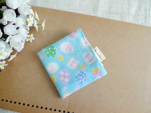 cherrymade 純棉紗布手帕/口水巾/小方巾-幸福彩蛋(藍)