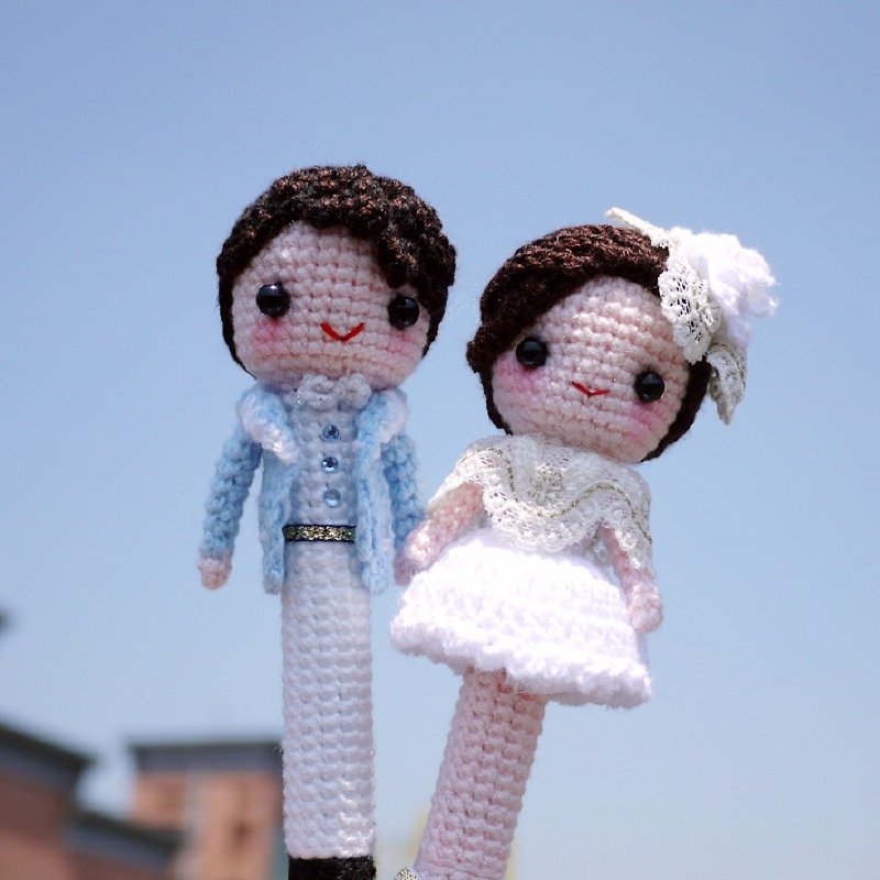 "Hand-made Woolen Yarn" Wedding Series Modeling Signature Pen ♥ Tailor-made articles♥ - Stuffed Dolls & Figurines - Other Materials White