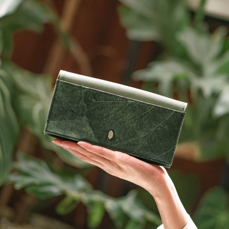 Vegan Fold-over Purse - Forest - 皮夾/長短夾/錢包 - 植物．花 綠色