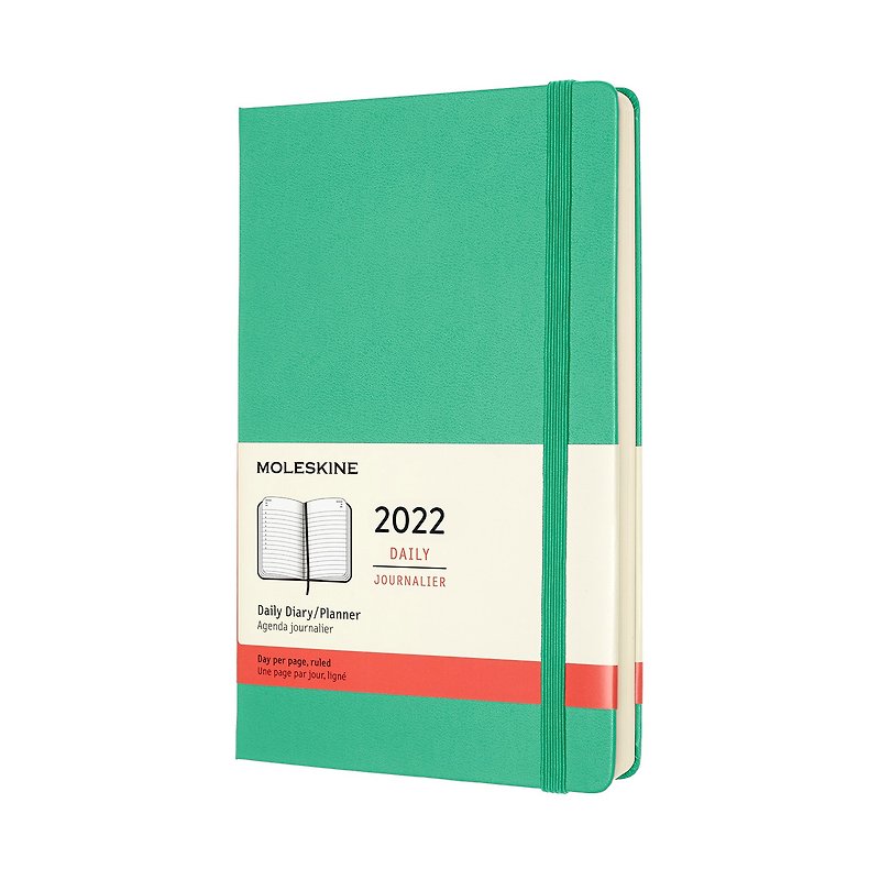 MOLESKINE 2022 經典硬殼薄荷綠色 日記 12M L 型 燙金服務 - 筆記本/手帳 - 紙 綠色