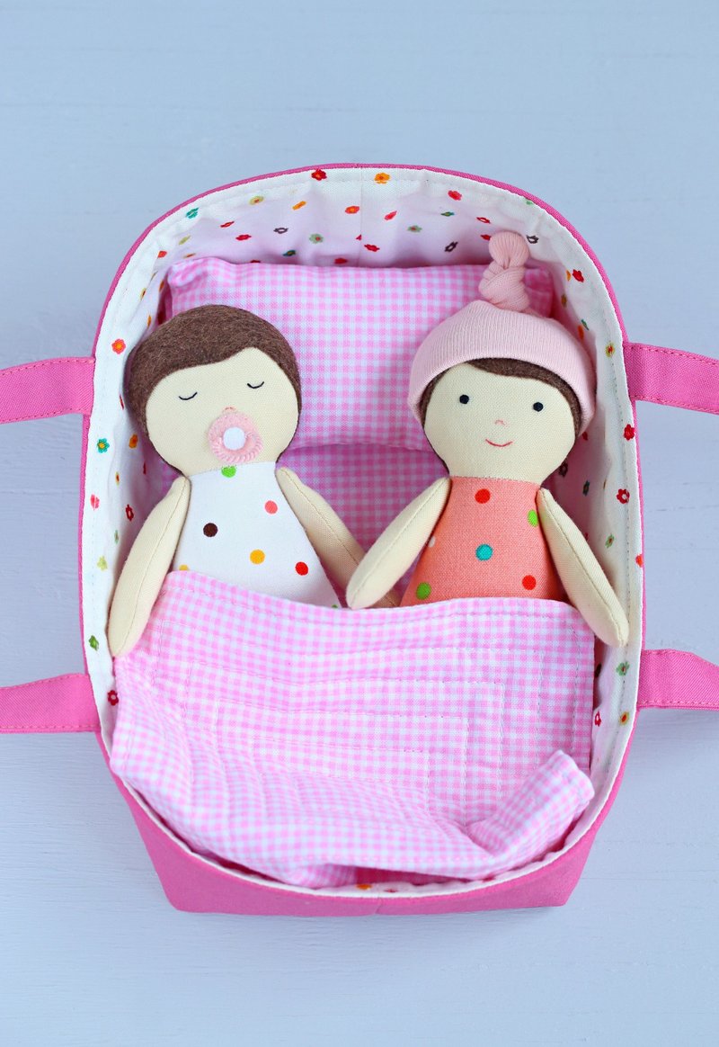 2 PDF Mini Baby Doll + Sleeping Basket for Mini Doll Sewing Pattern - 手工藝教學/工具書 - 其他材質 