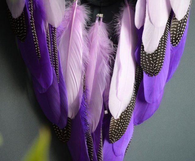 手作りの大きな黒と紫のグラデーション ドリーム キャッチャー