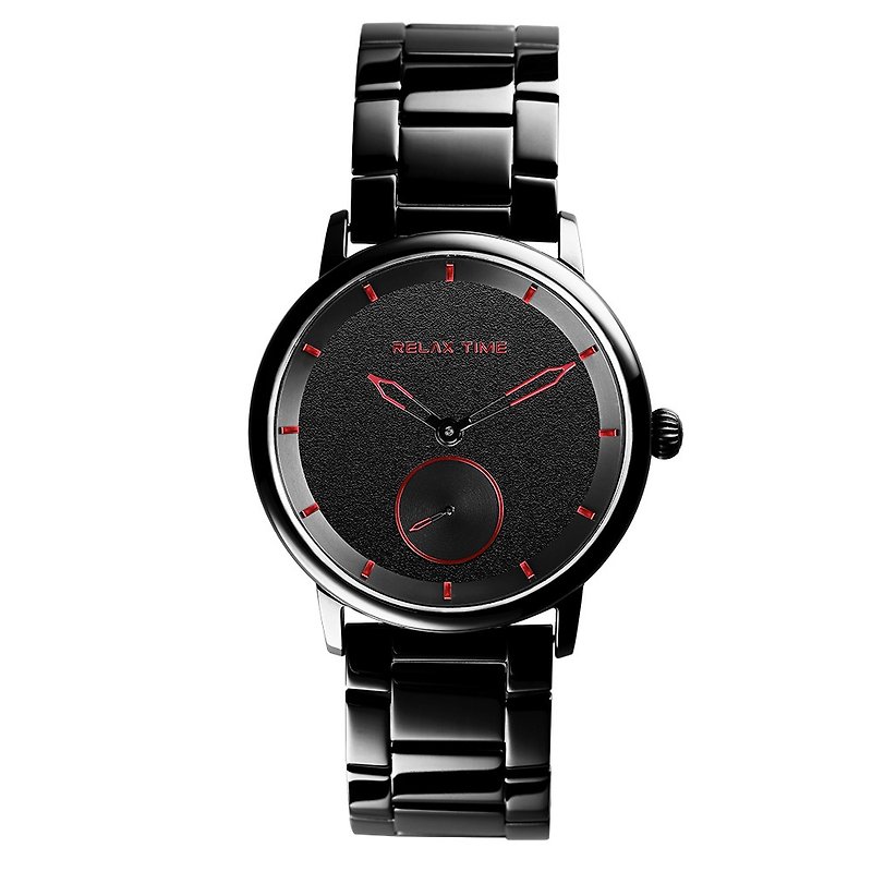 RELAX TIME Floating Series (RT-83-5) Black x Red - Men's & Unisex Watches - Stainless Steel Red