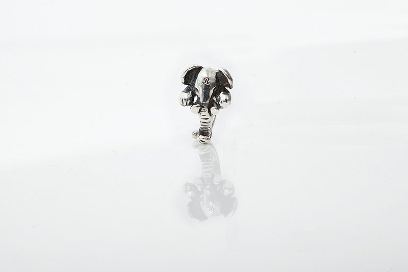 925 Sterling Silver Brand Elephant Headband/Ring - แหวนทั่วไป - วัสดุอื่นๆ สีเงิน
