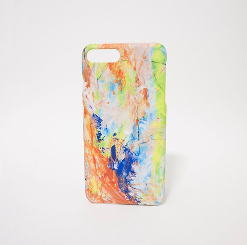 Neon / abstract painting transfer phone shell matte hard shell iPhone phone shell custom - เคส/ซองมือถือ - พลาสติก สีส้ม