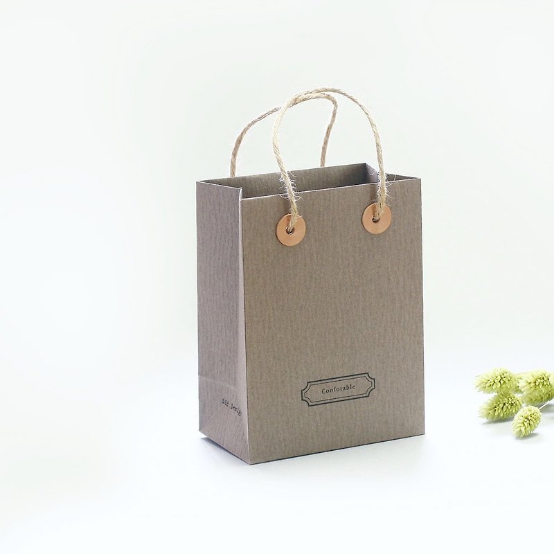 Comfortable // Charcoal gray) Small Sopping Bag A small carrying bag that conveys your feelings - Gift Wrapping & Boxes - Paper Brown