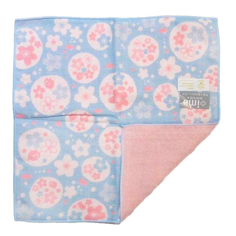 Cotton & Hemp Towels Pink - Japan Prairiedog Imabari Organic High Quality Cotton Square - Cherry Blossom and Piglet