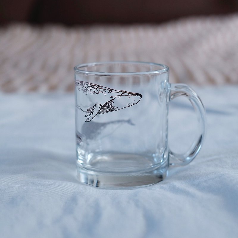 Whale / Line Series / Clear Glass Mug - แก้ว - แก้ว สีใส