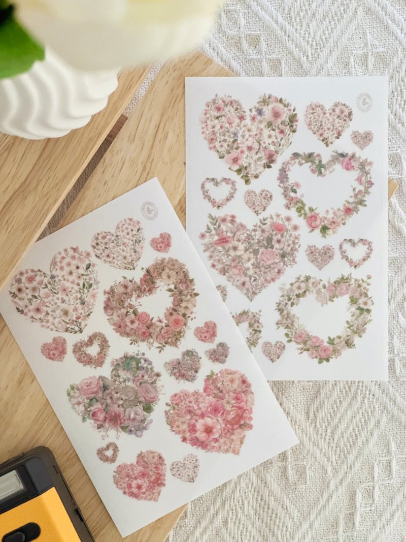 Floral heart transparent sticker - Stickers - Paper 